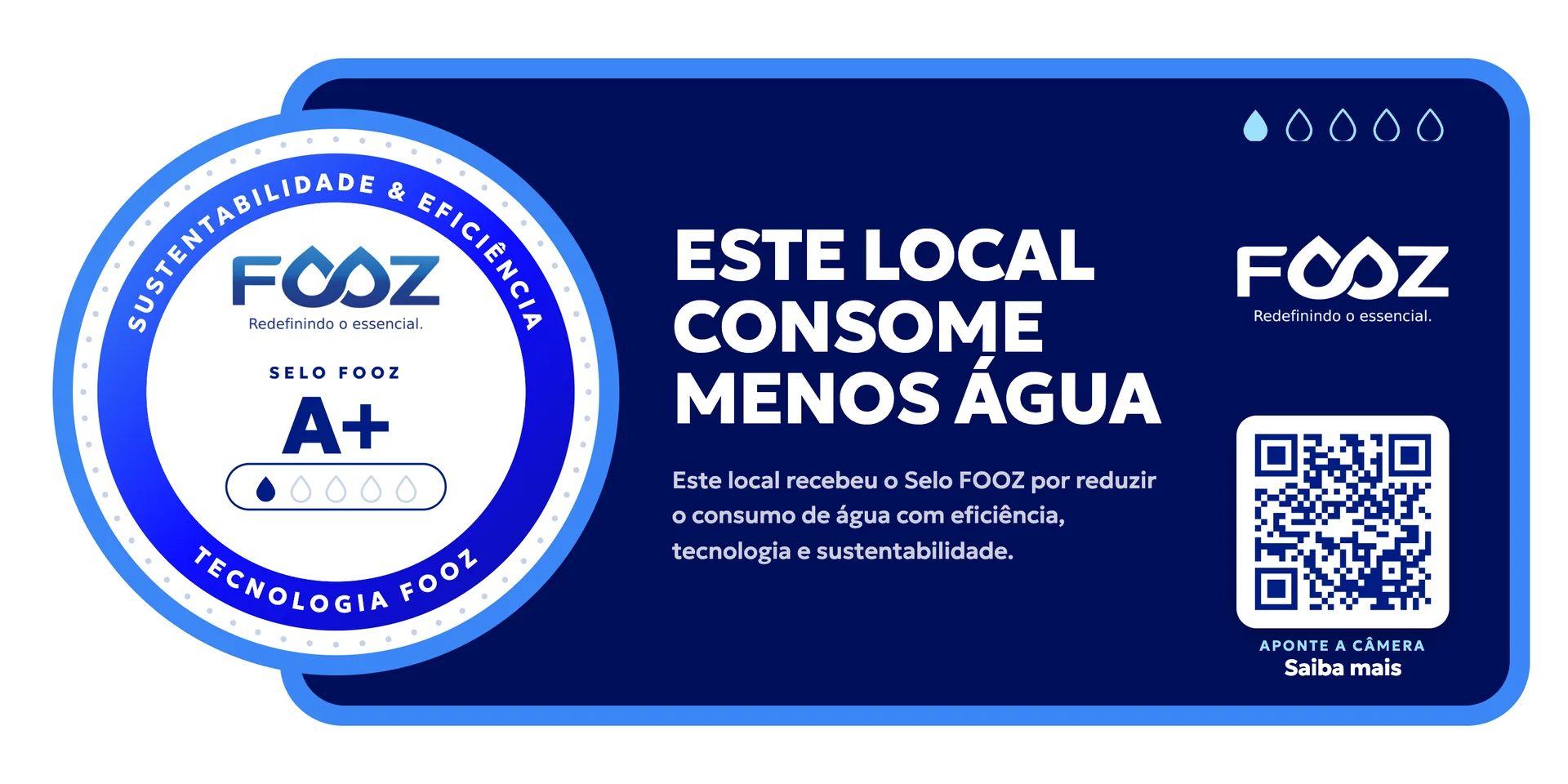 Selo FOOZ — este local consome menos água